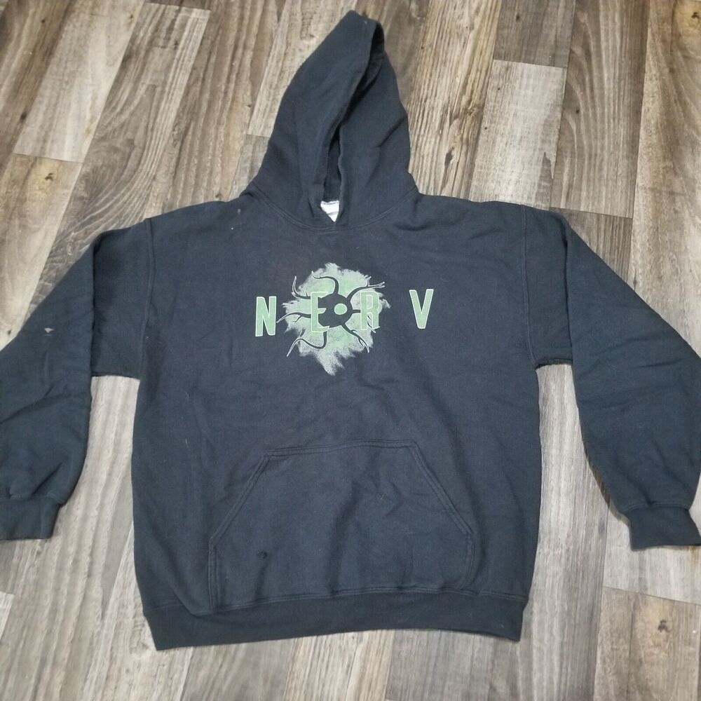 Nerv Band Music Hoodie Gildan Size Large Black Bad Habits Long sleeve Hooded